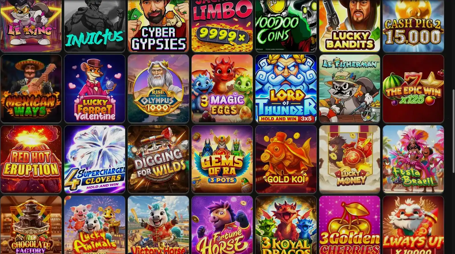 Лобби главного зала Million casino с активными играми